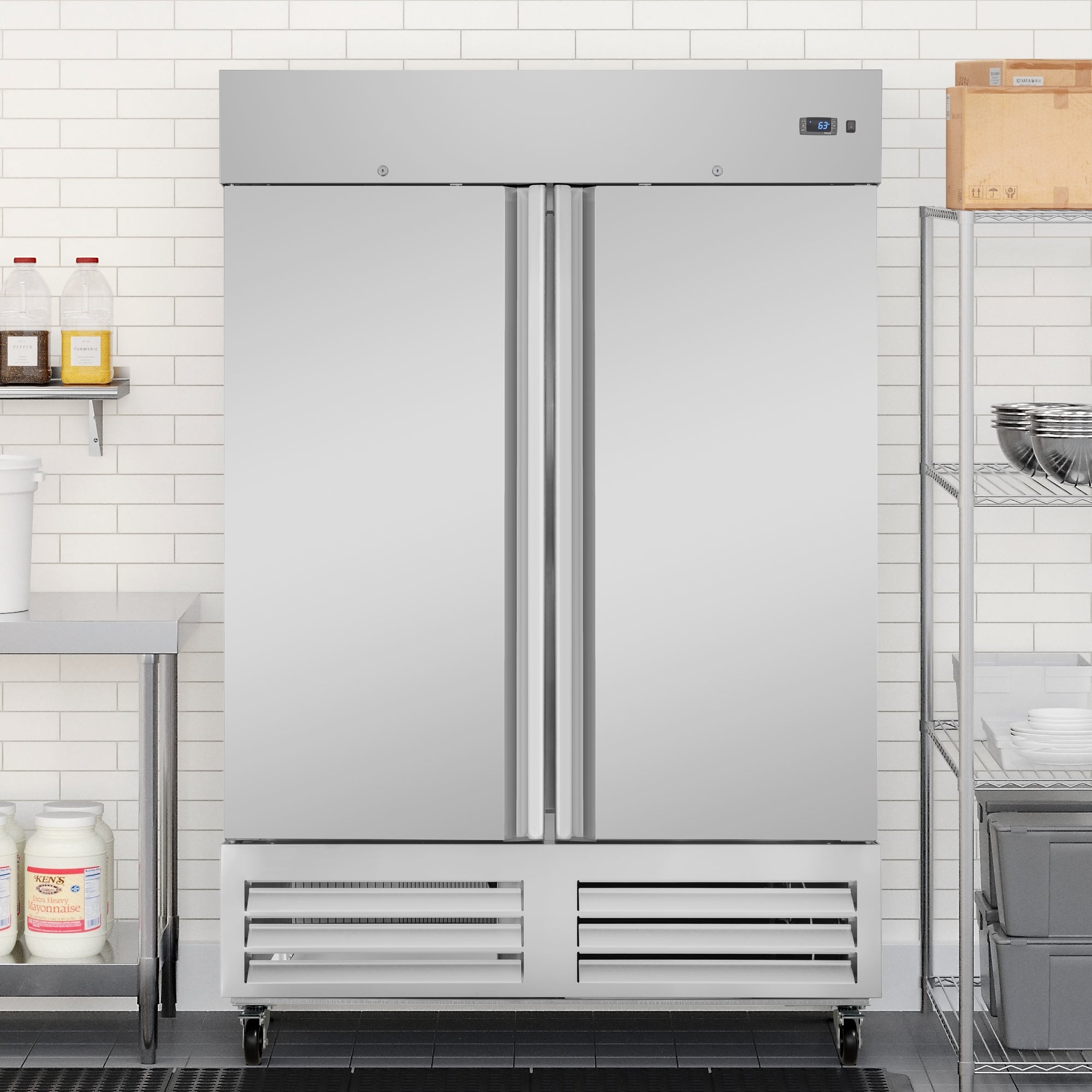 54 in. Commercial Two-Door Convertible Reach-In Refrigerator