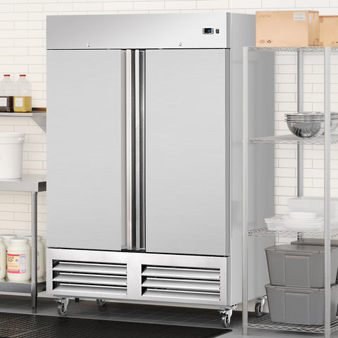 54 in. Commercial Two-Door Convertible Reach-In Refrigerator/Freezer with 49 Cu. Ft. Capacity in Stainless Steel, ETL Listed