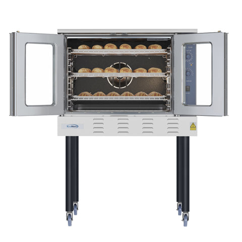 38 in. Full Size Single Deck Commercial Natural Gas Convection Oven 54,000 BTU With Casters