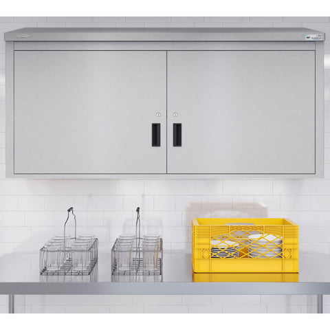 60 in. Kitchen Wall Cabinet with Hinged Doors and 2 shelves in Stainless-Steel (KM-WMC-1560-S)