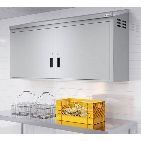 60 in. Kitchen Wall Cabinet with Hinged Doors and 2 shelves in Stainless-Steel (KM-WMC-1560-S)