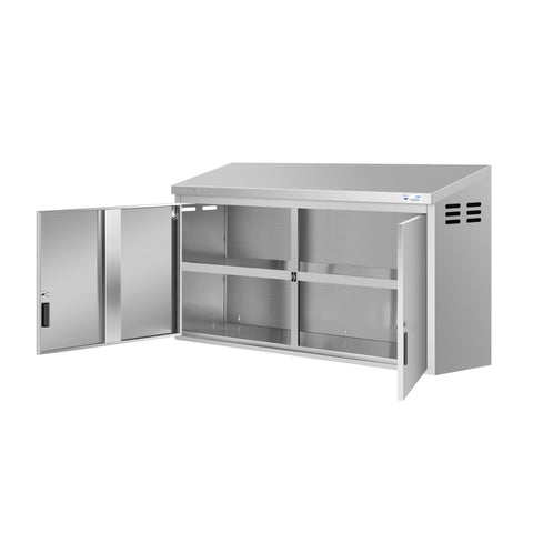 60 in. Kitchen Wall Cabinet with Hinged Doors and 2 shelves in Stainless-Steel (KM-WMC-1560-S)