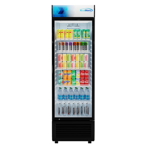 26 in. Commercial Merchandiser Refrigerator with LED Lights, 15 Cu. Ft. in Black (KM-MDR-1GD-15C)