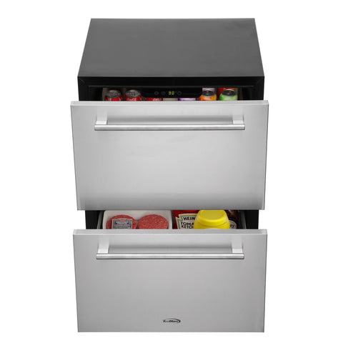 KoolMore Outdoor Kitchen Series Modular Kitchen with a 30 in. BBQ Grill And Grill Cabinet, Corner Cabinet, Sink, Refrigerator and Cabinet in Stainless-Steel (KM-OKSKIT-CONFIG115)