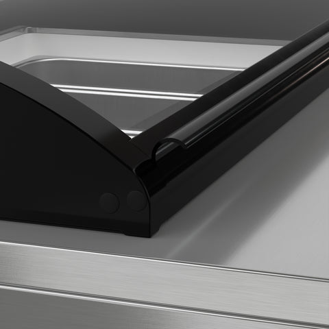 32 in. 4-Pan Countertop Ice Cream Display Freezer with Curved Glass Top in Stainless-Steel
