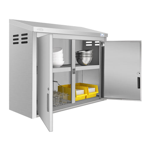 36 in. Kitchen Wall Cabinet with Hinged Doors and 2 shelves in Stainless-Steel (KM-WMC-1536-S)