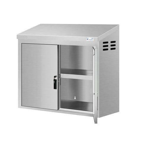 36 in. Kitchen Wall Cabinet with Hinged Doors and 2 shelves in Stainless-Steel (KM-WMC-1536-S)