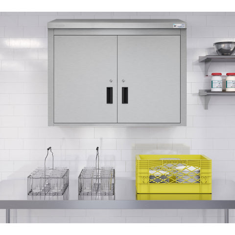 36 in. Kitchen Wall Cabinet with Hinged Doors and 2 shelves in Stainless-Steel (KM-WMC-1536-S)