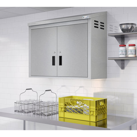 36 in. Kitchen Wall Cabinet with Hinged Doors and 2 shelves in Stainless-Steel (KM-WMC-1536-S)