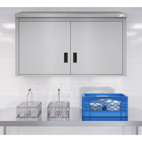 48 in. Kitchen Wall Cabinet with Hinged Doors and 2 shelves in Stainless-Steel (KM-WMC-1548-S)