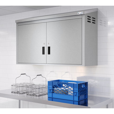 48 in. Kitchen Wall Cabinet with Hinged Doors and 2 shelves in Stainless-Steel (KM-WMC-1548-S)