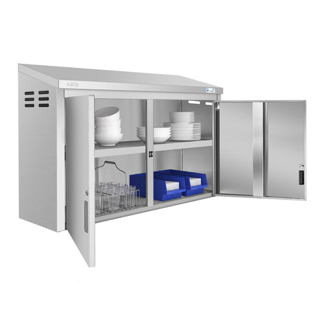 48 in. Kitchen Wall Cabinet with Hinged Doors and 2 shelves in Stainless-Steel (KM-WMC-1548-S)