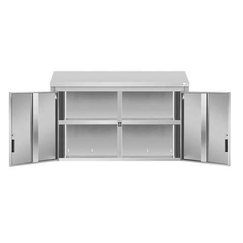 48 in. Kitchen Wall Cabinet with Hinged Doors and 2 shelves in Stainless-Steel (KM-WMC-1548-S)