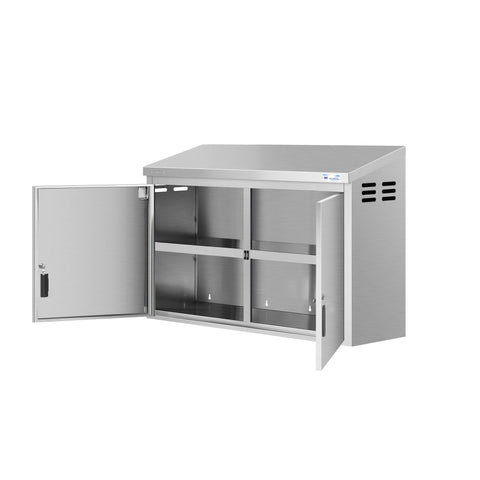 48 in. Kitchen Wall Cabinet with Hinged Doors and 2 shelves in Stainless-Steel (KM-WMC-1548-S)