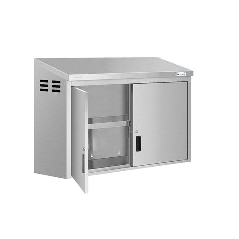 48 in. Kitchen Wall Cabinet with Hinged Doors and 2 shelves in Stainless-Steel (KM-WMC-1548-S)