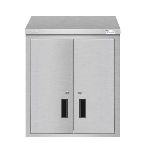 24 in. Kitchen Wall Cabinet with Hinged Doors and 2 shelves in Stainless-Steel (KM-WMC-1524-S)