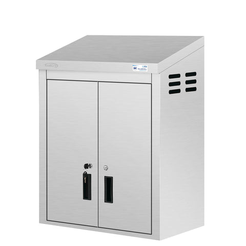 24 in. Kitchen Wall Cabinet with Hinged Doors and 2 shelves in Stainless-Steel (KM-WMC-1524-S)