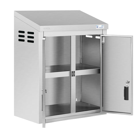 24 in. Kitchen Wall Cabinet with Hinged Doors and 2 shelves in Stainless-Steel (KM-WMC-1524-S)