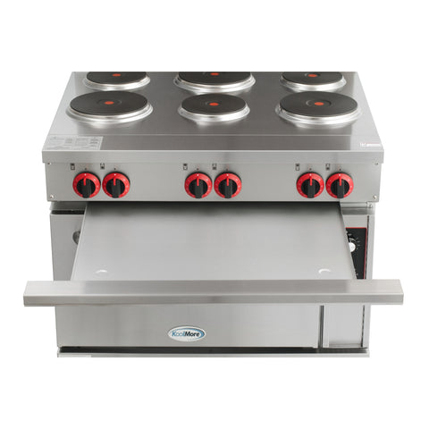 36 in. Commercial Electric Range with 6 Burners and 1 Standard Electric Oven in Stainless Steel - 208V 3-Phase
