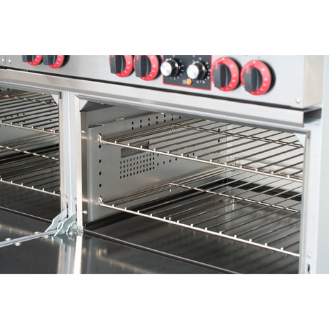 60 In. Commercial Electric Range with 10 Burners and 2 Standard Electric Ovens in Stainless Steel - 208V 3-Phase