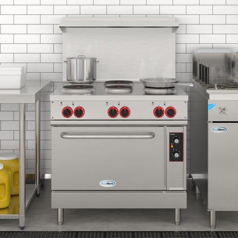 36 in. Commercial Electric Range with 6 Burners and 1 Standard Electric Oven in Stainless Steel - 208V 3-Phase