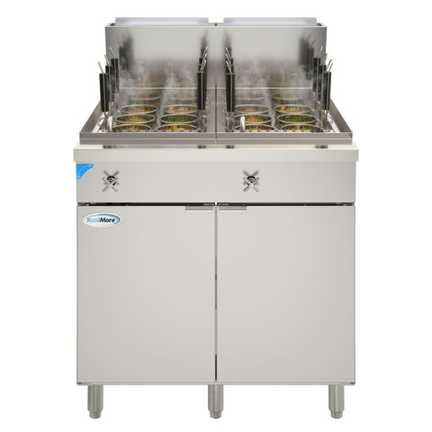 22-Gallon Natural Gas Pasta Cooker with 12 Baskets and 140,000 BTU in Stainless-Steel (KM-PC12-NG)