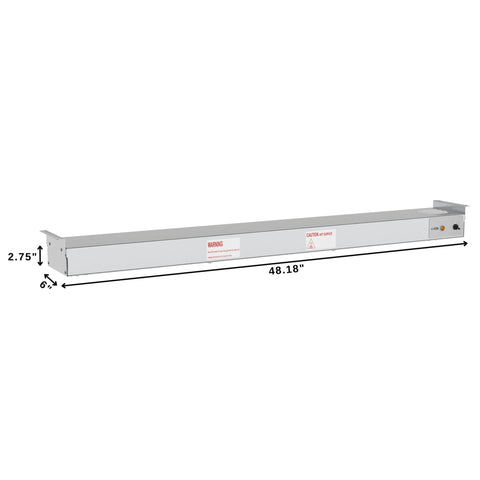 48 in. High Wattage Commercial Food Strip Warmer with Toggle Controls and Cord - 120V, 1200W, UL Listed in Stainless-Steel (KM-WSTRIP-48)