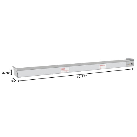 60 in. High Wattage Commercial Food Strip Warmer with Toggle Controls and Cord - 120V, 1550W, UL Listed in Stainless-Steel (KM-WSTRIP-60)