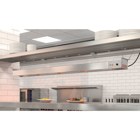 60 in. High Wattage Commercial Food Strip Warmer with Toggle Controls and Cord - 120V, 1550W, UL Listed in Stainless-Steel (KM-WSTRIP-60)