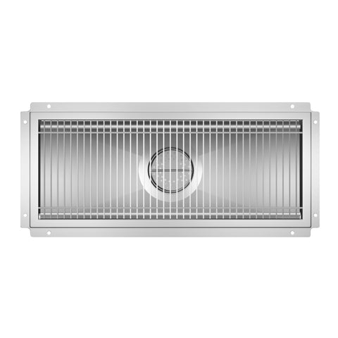 12" x 30" Stainless Steel Floor Trough Drain, 14-Gauge with Subway-Style Grating & Removable Drain Basket, NSF Listed (KM-FTG-1230)