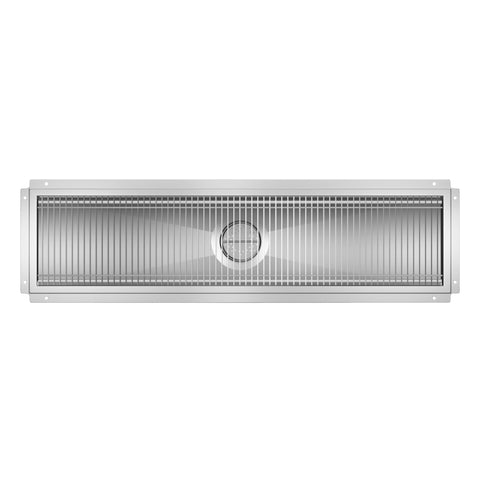 12" x 48" Stainless Steel Floor Trough Drain, 14-Gauge with Subway-Style Grating & Removable Drain Basket, NSF Listed (KM-FTG-1248)