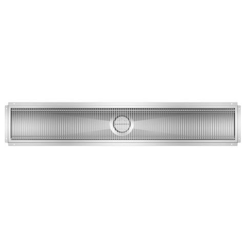 12" x 72" Stainless Steel Floor Trough Drain, 14-Gauge with Subway-Style Grating & Removable Drain Basket, NSF Listed (KM-FTG-1272)