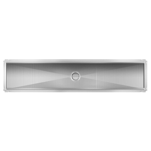 18" x 84" Stainless Steel Floor Trough Drain, 14-Gauge with Subway-Style Grating & Removable Drain Basket, NSF Listed (KM-FTG-1884)