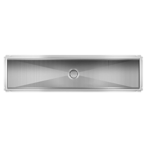 18" x 72" Stainless Steel Floor Trough Drain, 14-Gauge with Subway-Style Grating & Removable Drain Basket, NSF Listed (KM-FTG-1872)