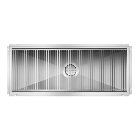 24" x 60" Stainless Steel Floor Trough Drain, 14-Gauge with Subway-Style Grating & Removable Drain Basket, NSF Listed (KM-FTG-2460)