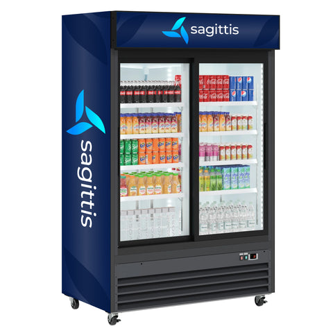 53 in. Two-Door Merchandiser Refrigerator - 45 Cu Ft. MDR-2D-GSLD. - Wrap