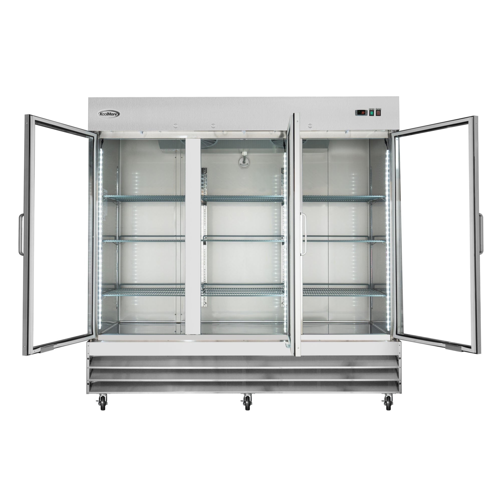 Migali C-3R-HC Commercial Three Door Reach-In Refrigerator – 72 Cu Ft – Stainless Steel – Frost-Free – C-3RB-HC