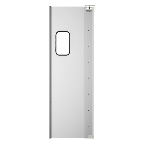 Commercial Single Aluminum Swinging Traffic Door with 9 In. x  14 In. Window - 36 In. x 84 In. Door Opening (KM-SWD36)