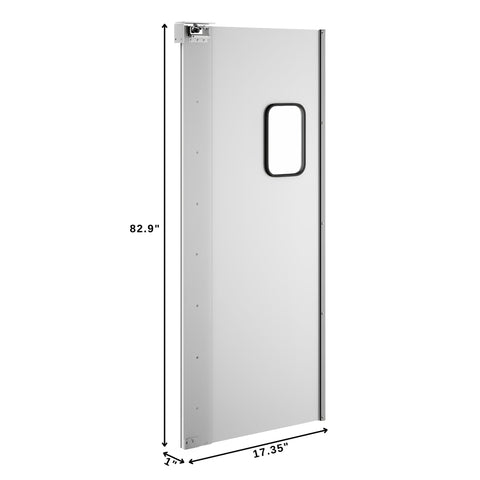 Commercial Single Aluminum Swinging Traffic Door with 9 In. x  14 In. Window - 36 In. x 84 In. Door Opening (KM-SWD36)