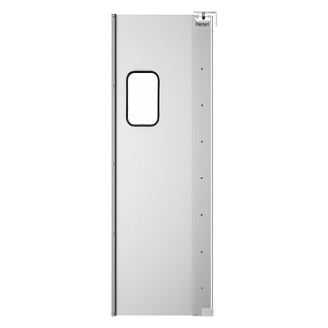 Commercial Single Aluminum Swinging Traffic Door with 9 In. x 14 In. Window - 30 In. x 84 In. Door Opening (KM-SWD30)