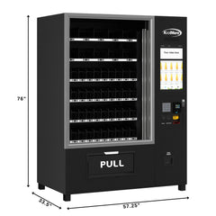 Snack Vending Machine with 21.5 Inch Touch Display, 66 Slots and Elevator-Lift Dispensing System, Refrigerated, Bill Acceptor and Credit Card Reader, Wifi and 4G Connectivity in Black (KM-VMRWT-66EBR)