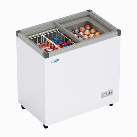 33 in. Flat Top Ice Cream Display Freezer, 7 cu. ft. Capacity in White (KM-ICD-7C)