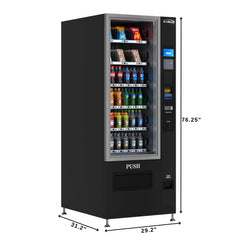 Refrigerated Snack and Drink Vending Machine with 36 Slots in Black