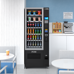 Refrigerated Snack and Drink Vending Machine with 36 Slots in Black