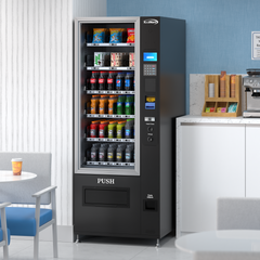 Refrigerated Snack and Drink Vending Machine with 36 Slots in Black