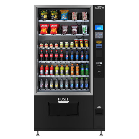 Refrigerated Snack and Drink Vending Machine with 60 Slots and Coin/Bill Acceptor in Black (KM-VMR-40-BC)