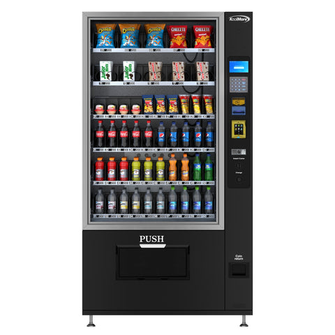 Refrigerated Snack and Drink Vending Machine with 60 Slots, Bill Acceptor and Credit Card Reader in Black (KM-VMR-40-BR)