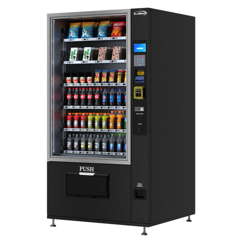 Refrigerated Snack and Drink Vending Machine with 60 Slots, Bill Acceptor and Credit Card Reader in Black (KM-VMR-40-BR)