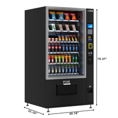 Refrigerated Snack and Drink Vending Machine with 60 Slots, Credit Card Reader and Coin/Bill Acceptor in Black (KM-VMR-40-BCR)
