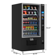 Refrigerated Snack and Drink Vending Machine with 60 Slots in Black